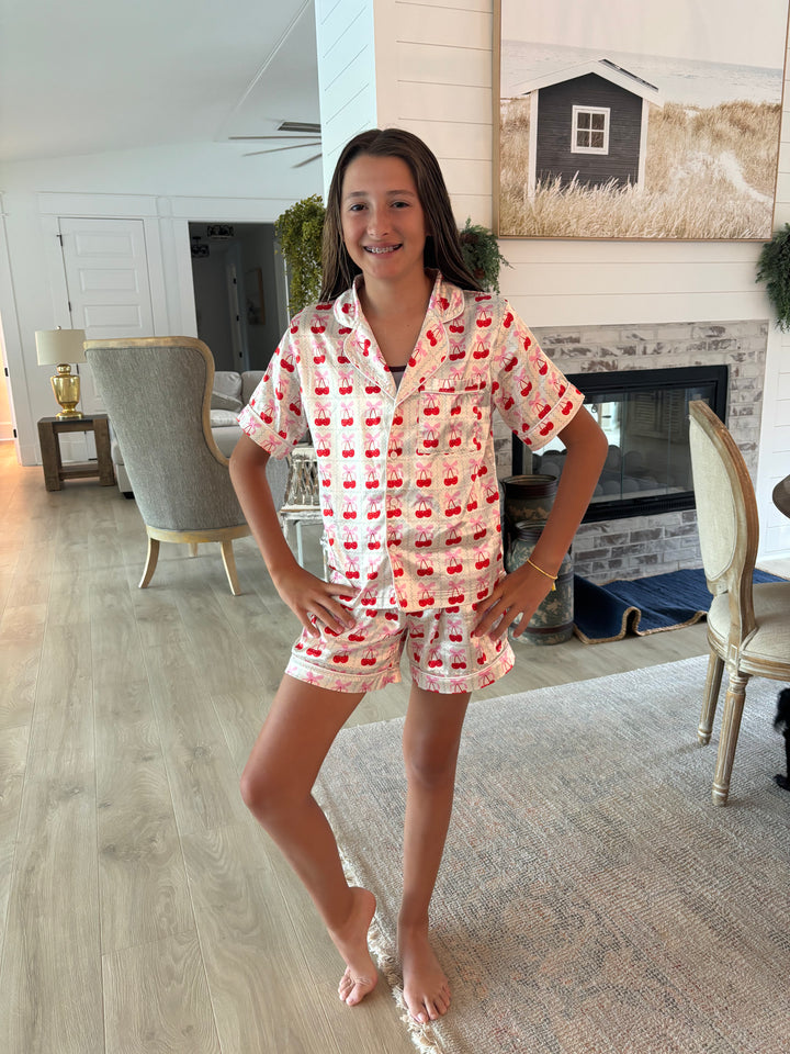 Cherry Silk Pajama Set