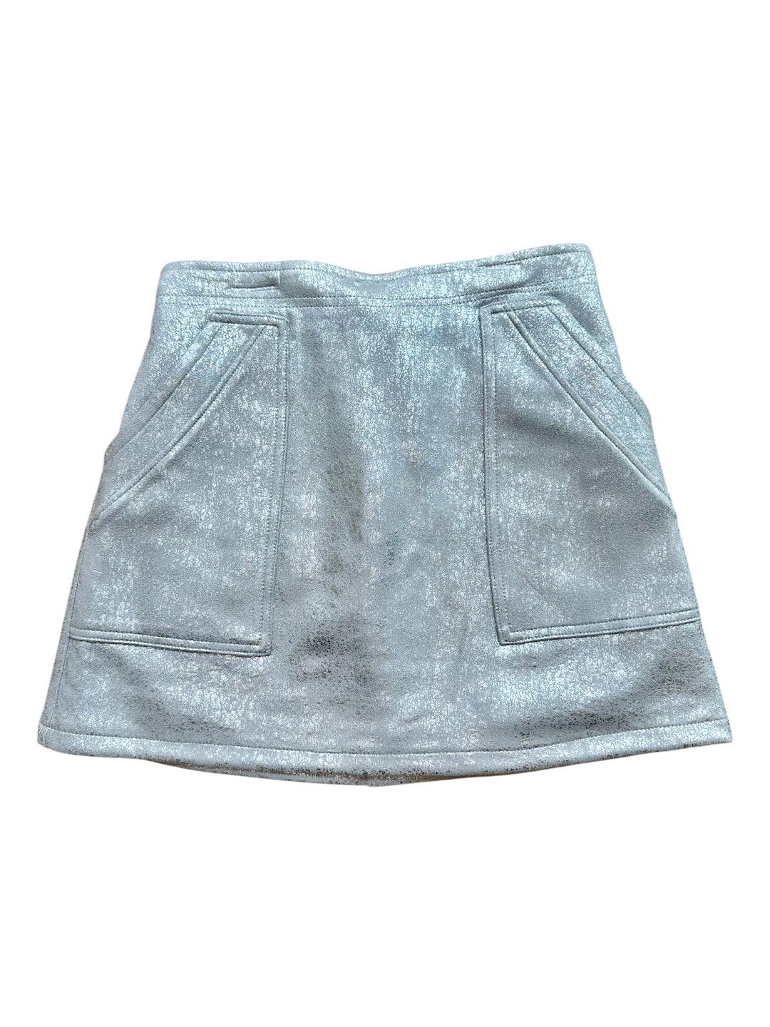 Silver Faux Leather Skirt