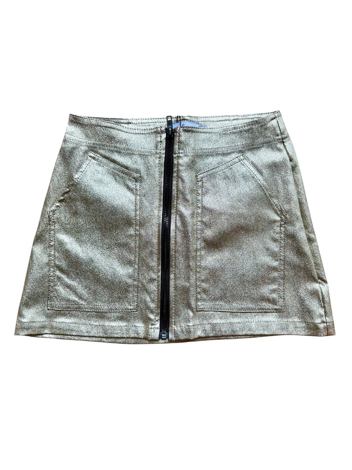 Metallic Gold Faux Leather Skirt