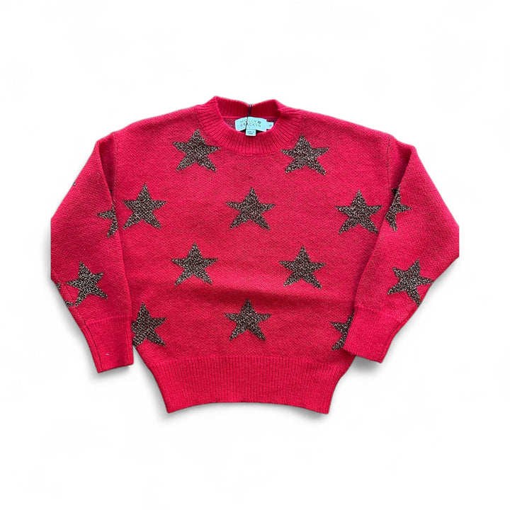 Red with Metallic Stars Sweater