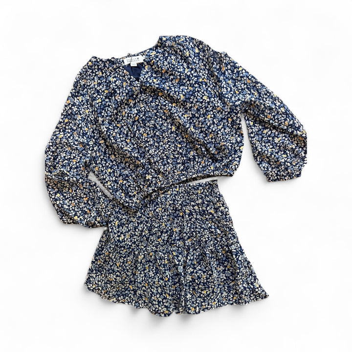 Blue Floral Skirt