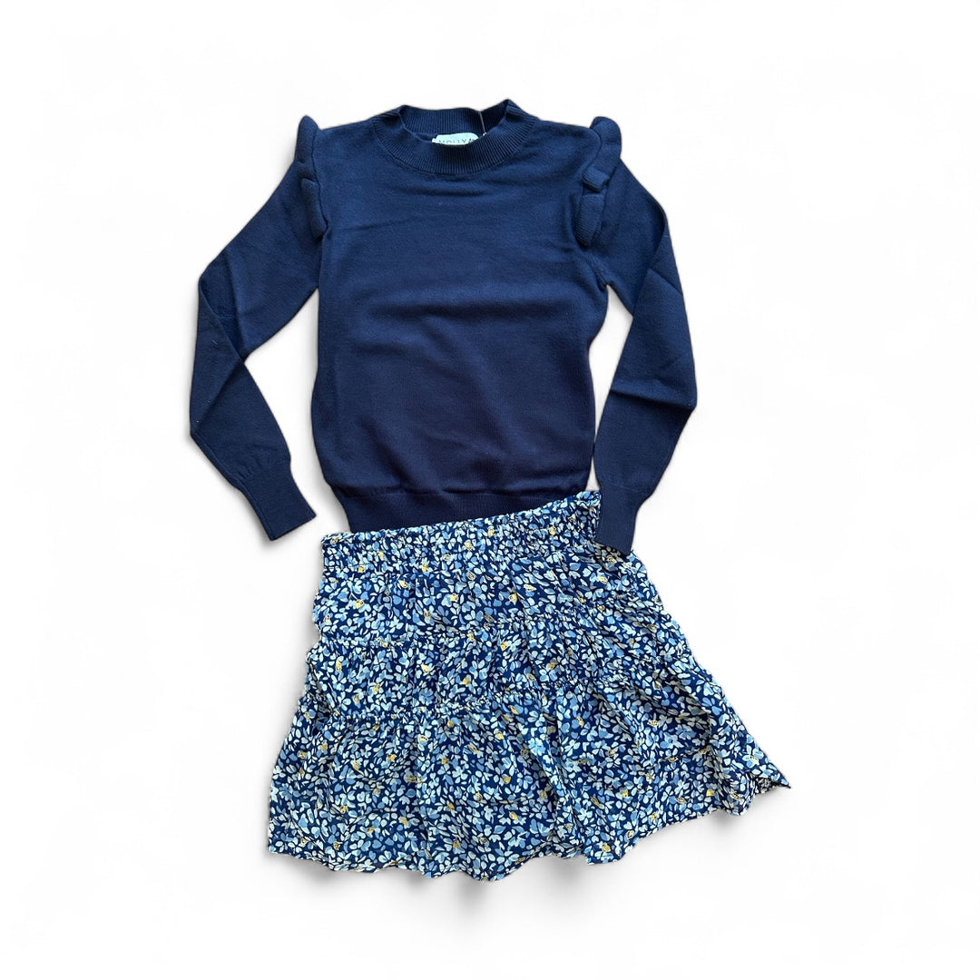 Blue Floral Skirt