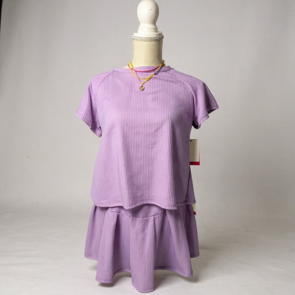 Lavender Waved Ribbed Top