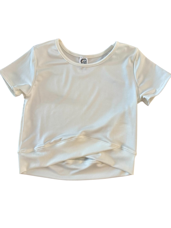 White Athleisure Crossover Top