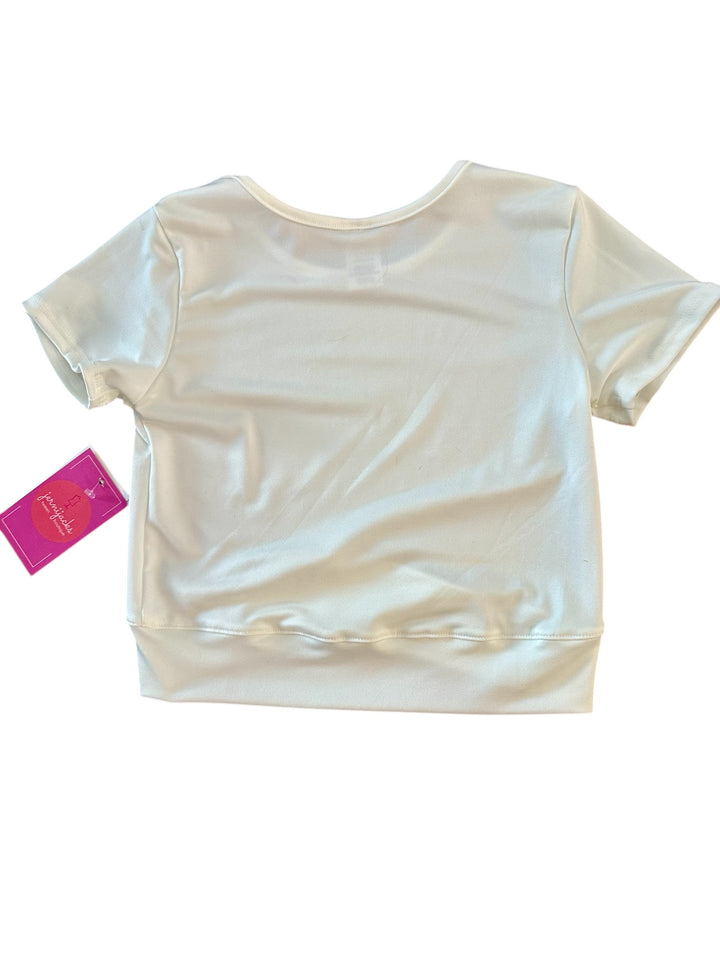 White Athleisure Crossover Top