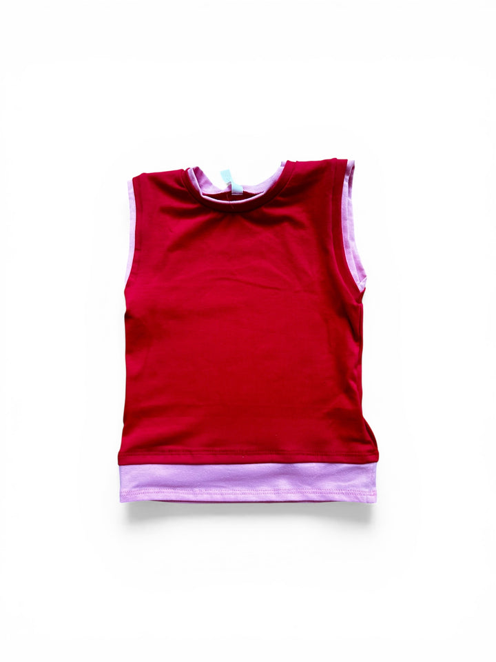 Red/Pink Colorblock Top