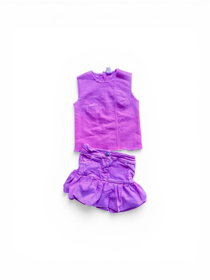 Pink Washed Denim Tank