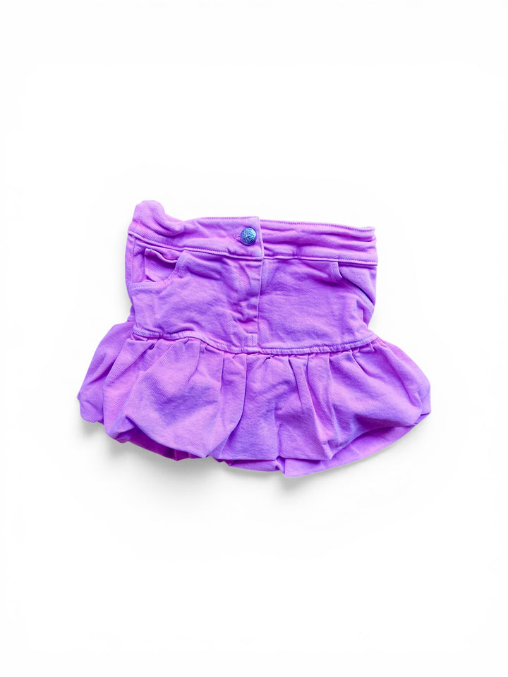 Pink Washed Denim Bubble Skirt