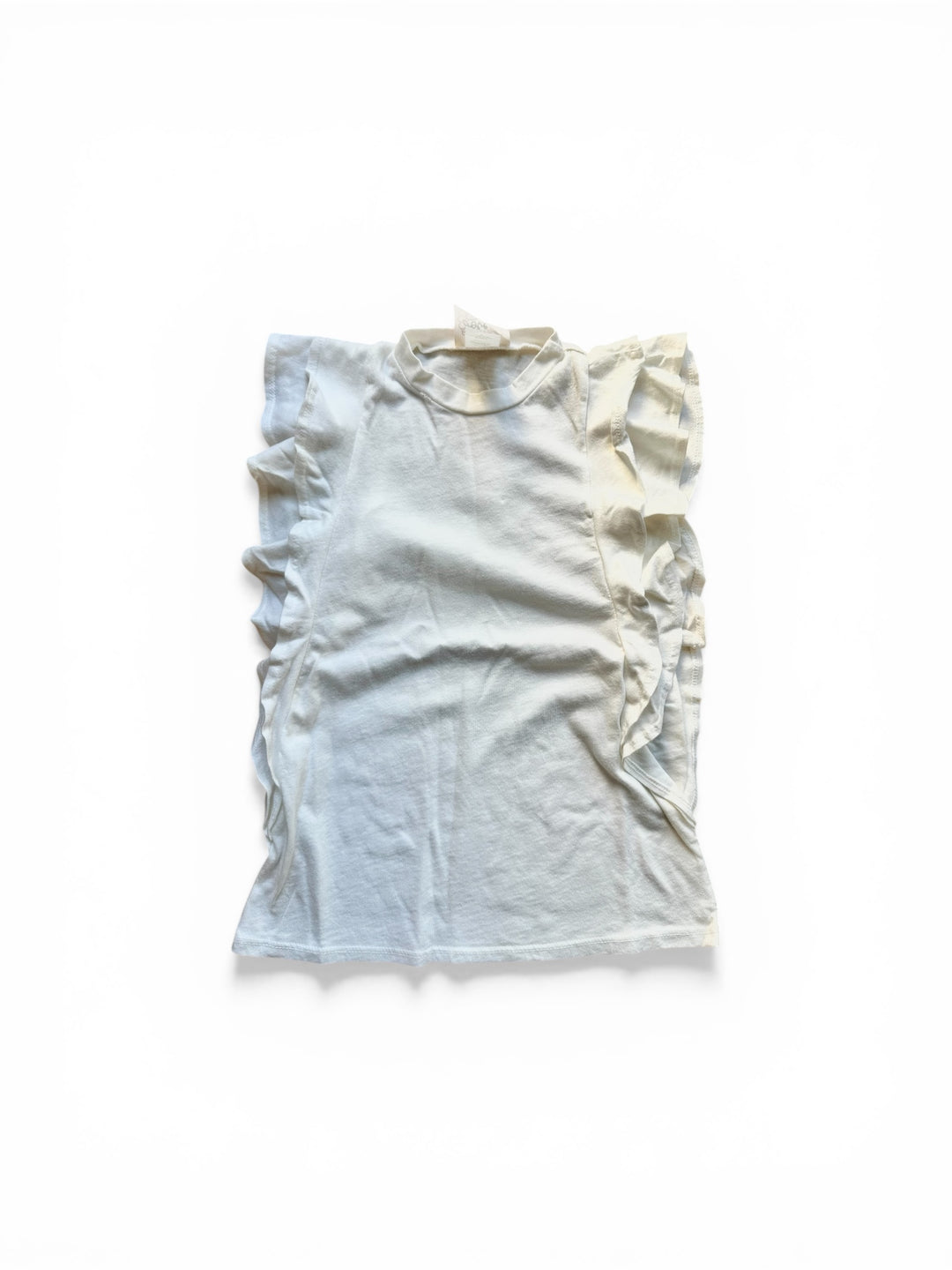 White Double Ruffle Tank