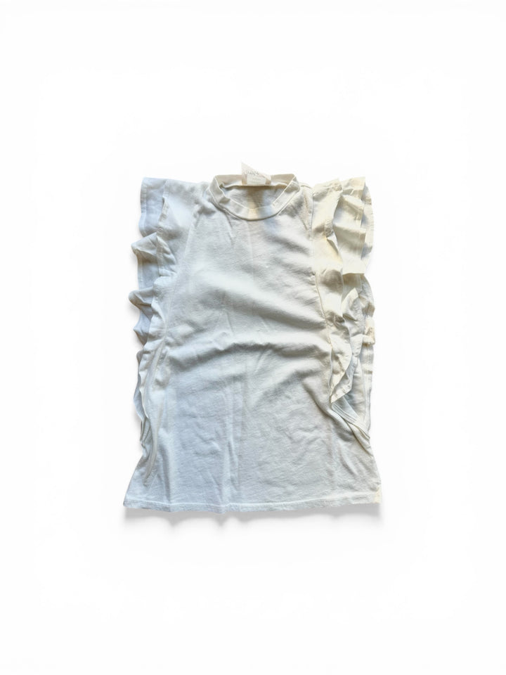 White Double Ruffle Tank