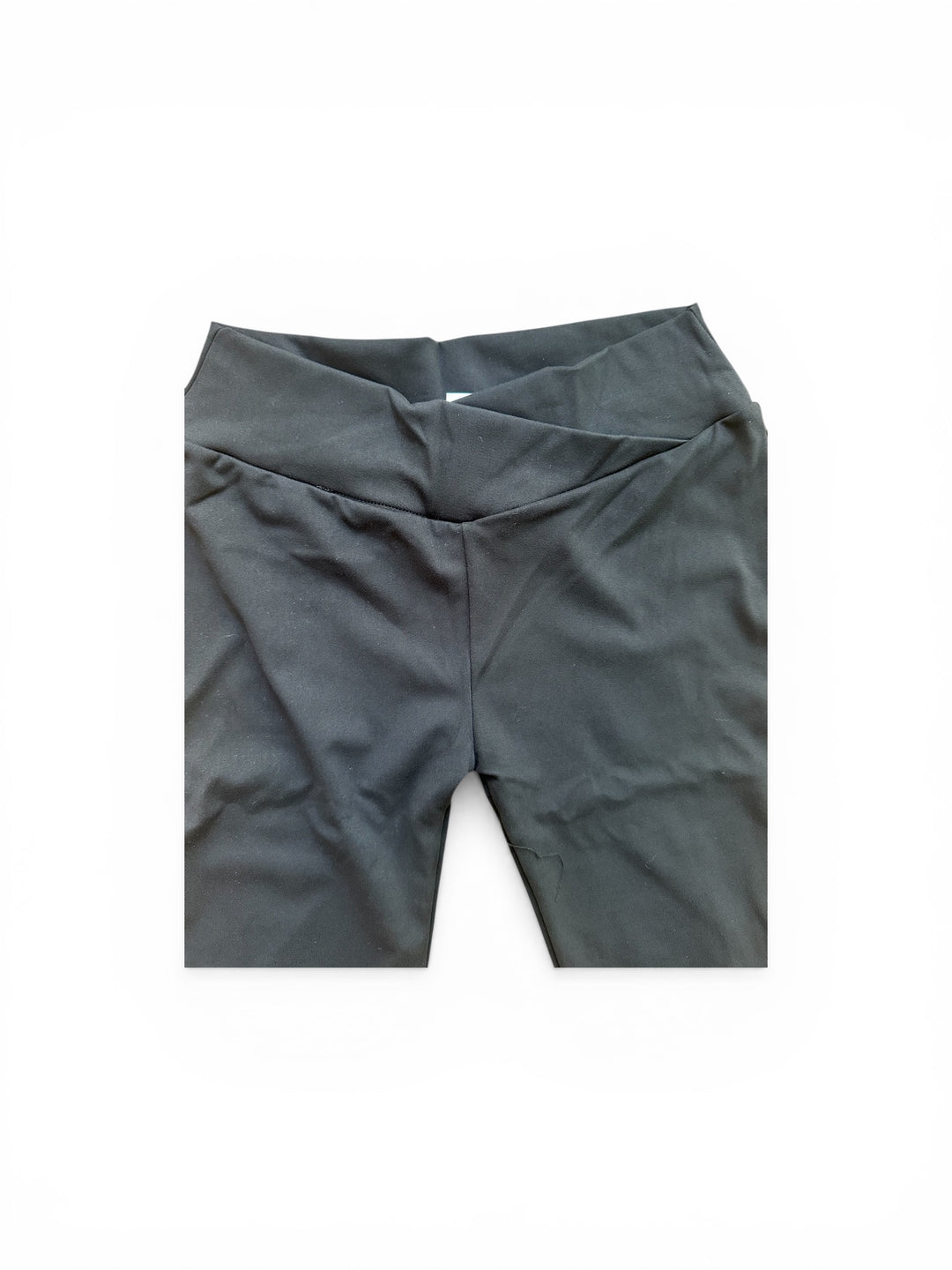 Black Envelope Waist Flared Legging