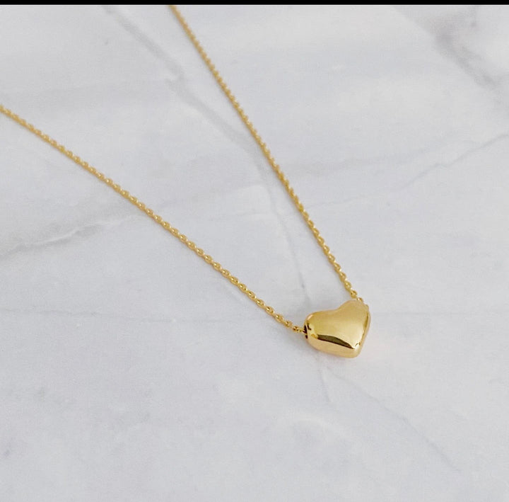 Gold Love Bean Heart Necklace