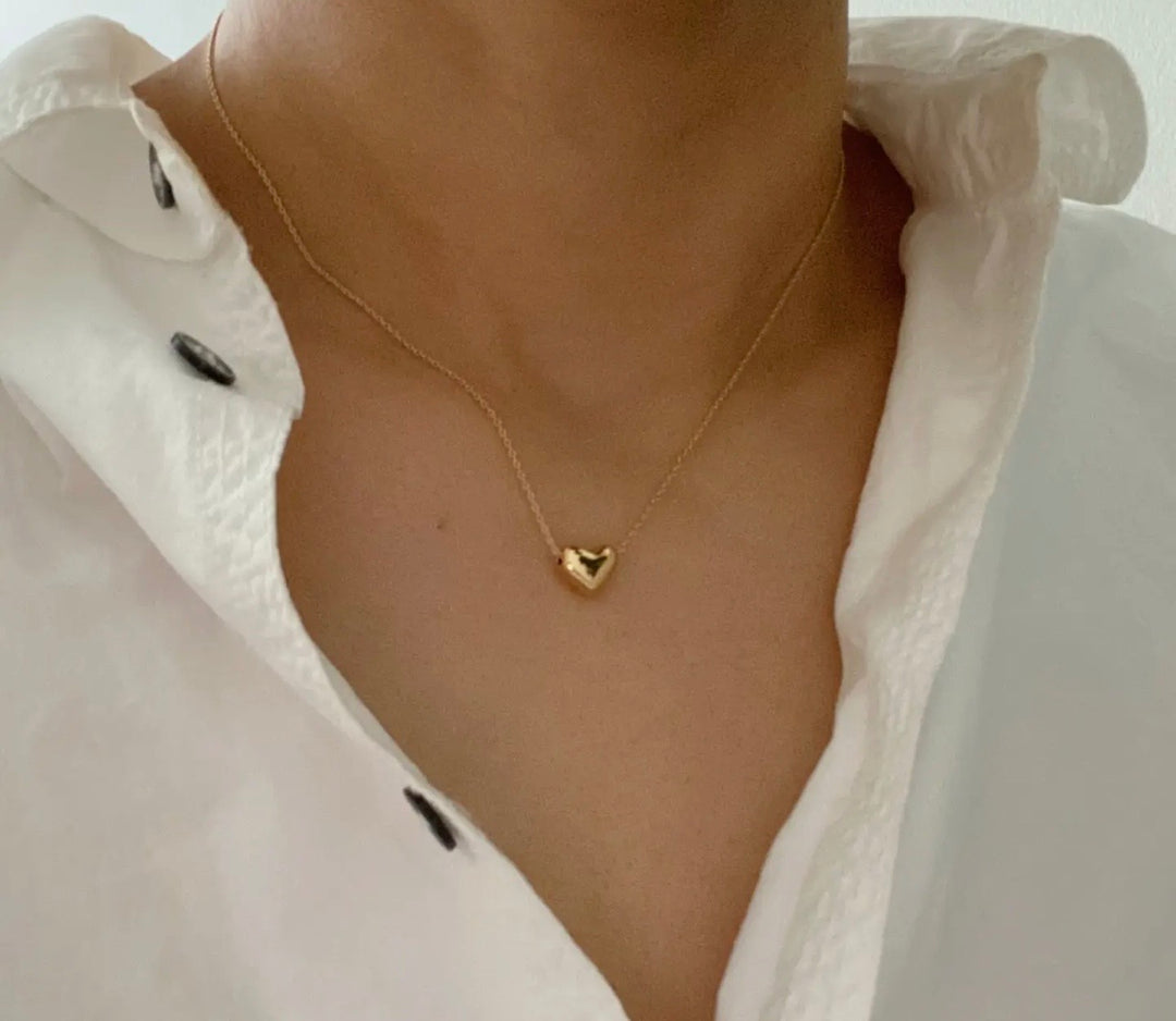 Gold Love Bean Heart Necklace