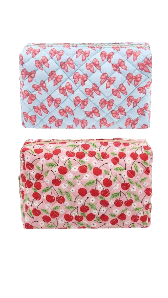 Quilted Travel Cosmetic Bag-2 PRINTS!