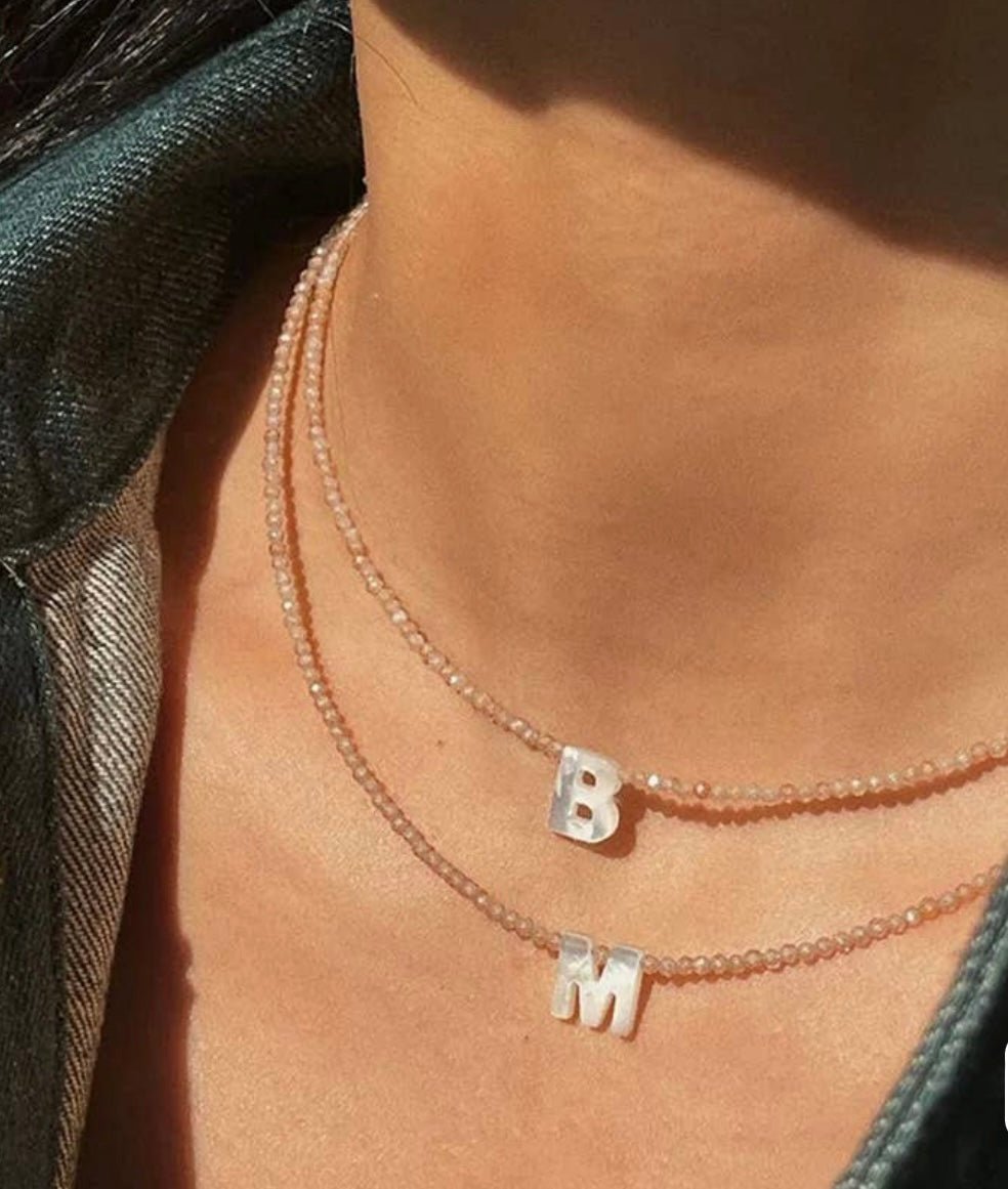 Beaded Monogram Necklace - jernijacks