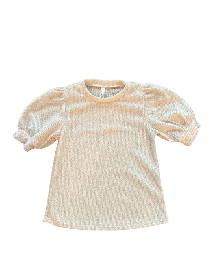 Cream Puff Sleeve Brush Knit Top - jernijacks