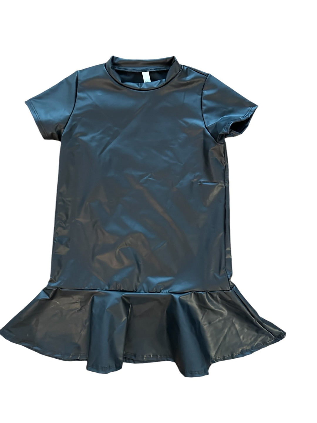 Flared Hem Faux Leather Dress jernijacks Flared Hem Faux Leather Dress jernijacks