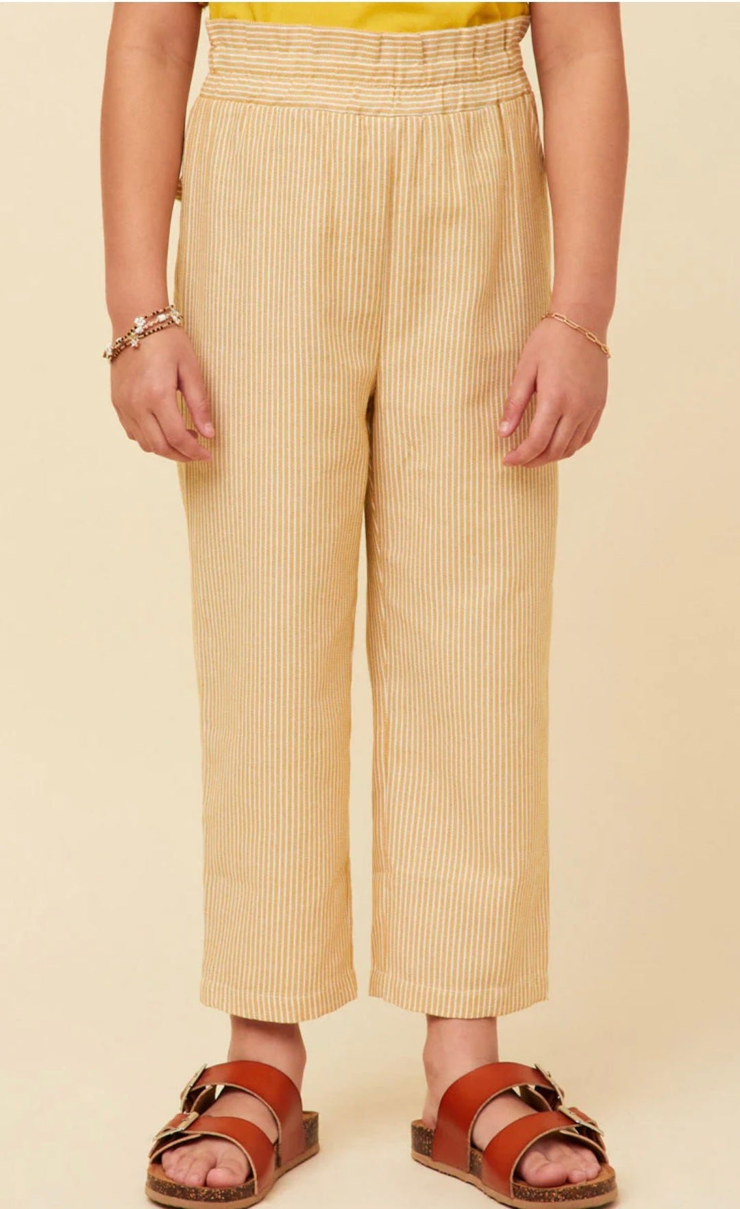 Gold Striped Paperbag Pants - jernijacks