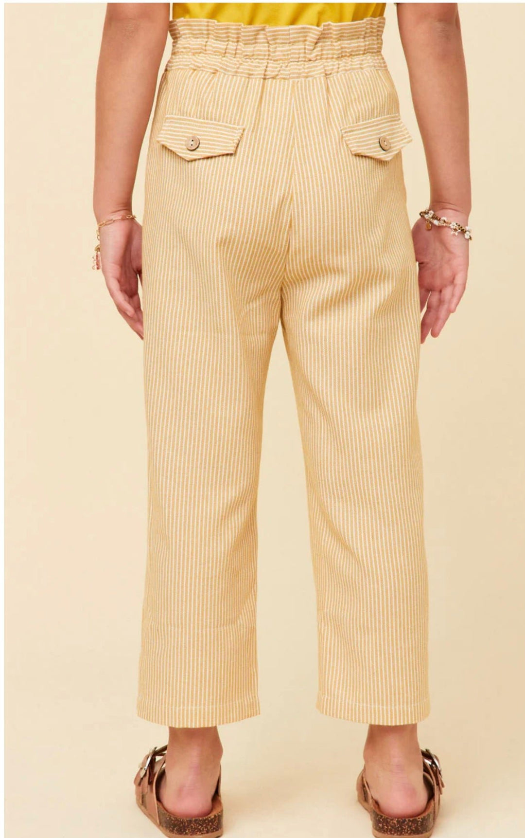 Gold Striped Paperbag Pants - jernijacks