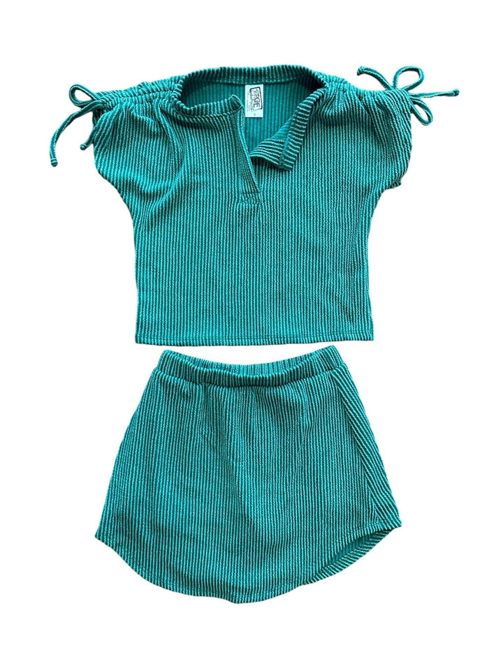 Green Waved Rib Skort - jernijacks