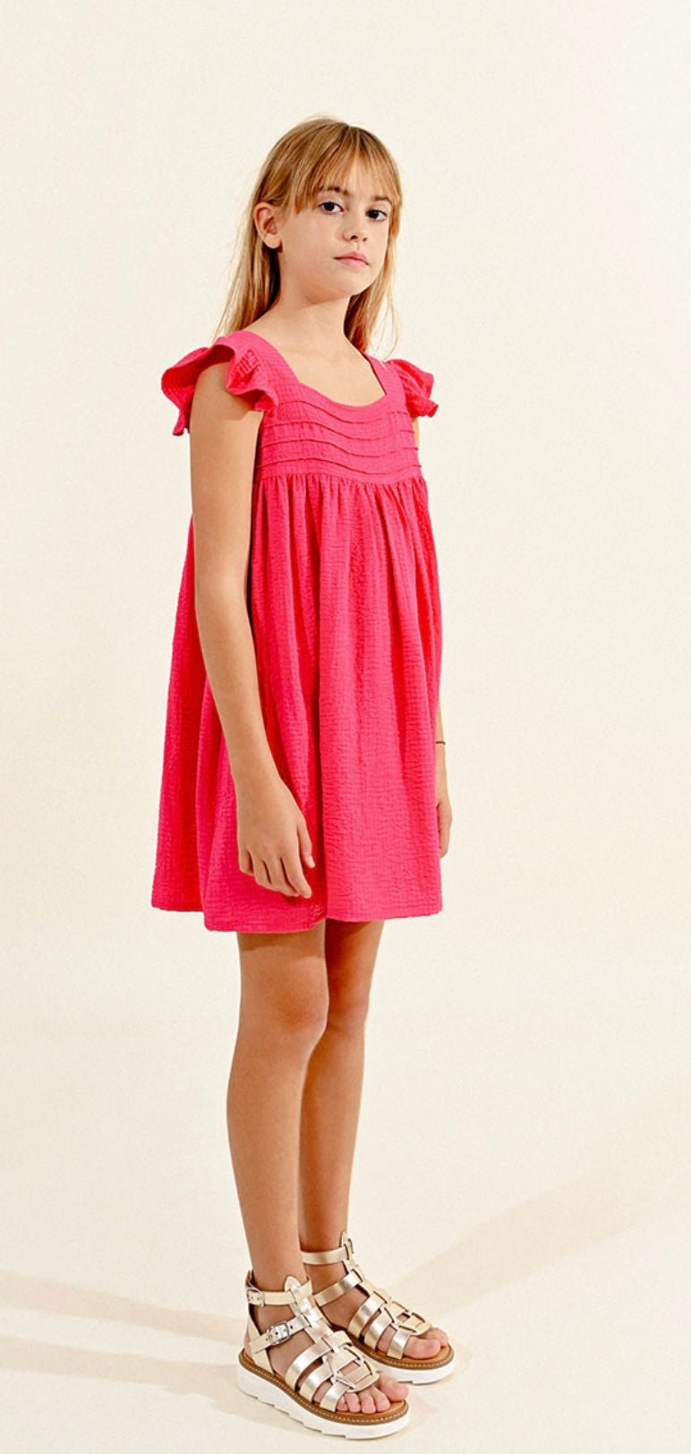 Hot Pink Woven Dress - jernijacks