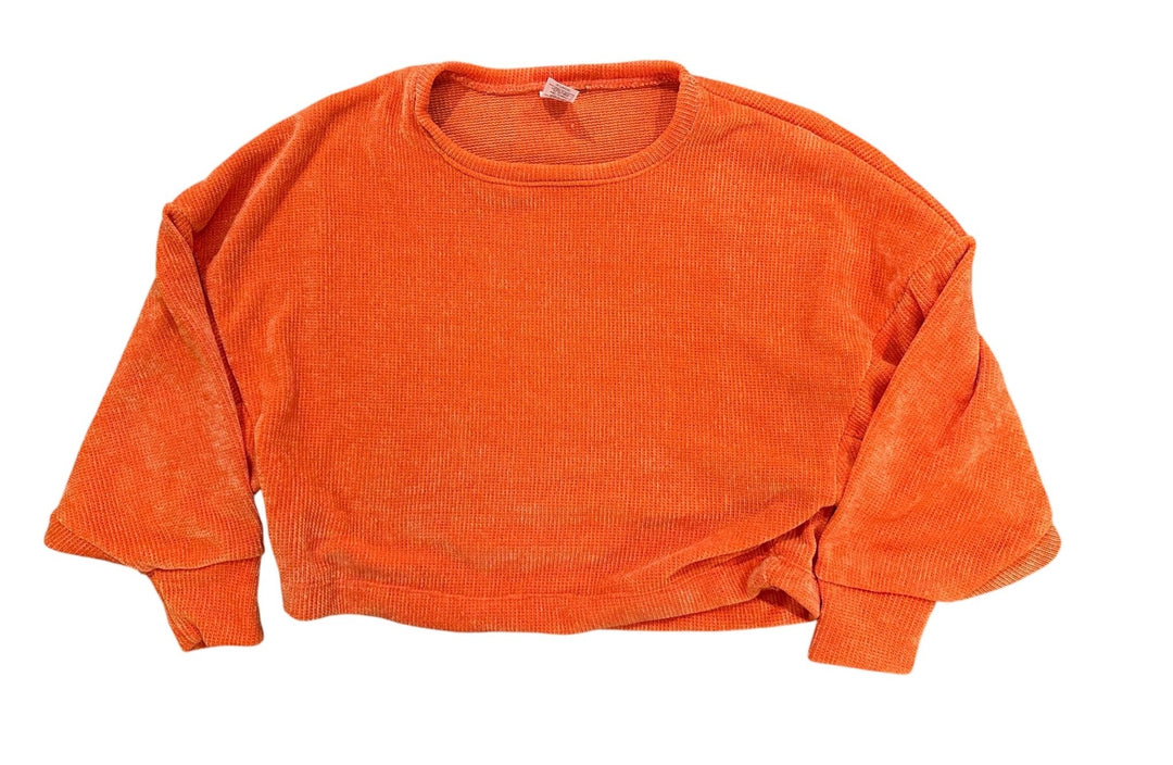 Orange Chenille Long Sleeve Top - jernijacks