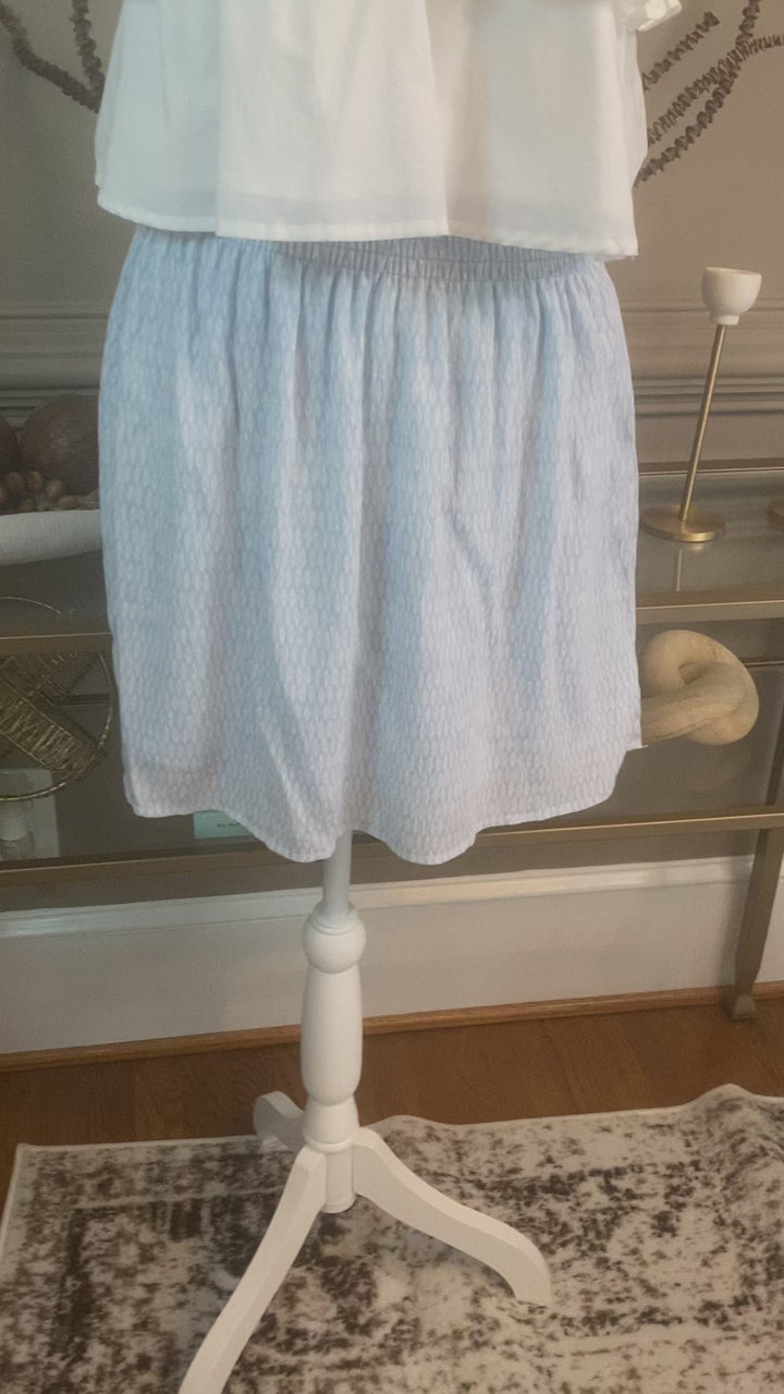 Blue Floral Mini Skirt