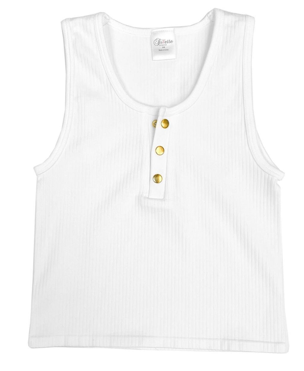 White Ribbed Henley Top - jernijacks