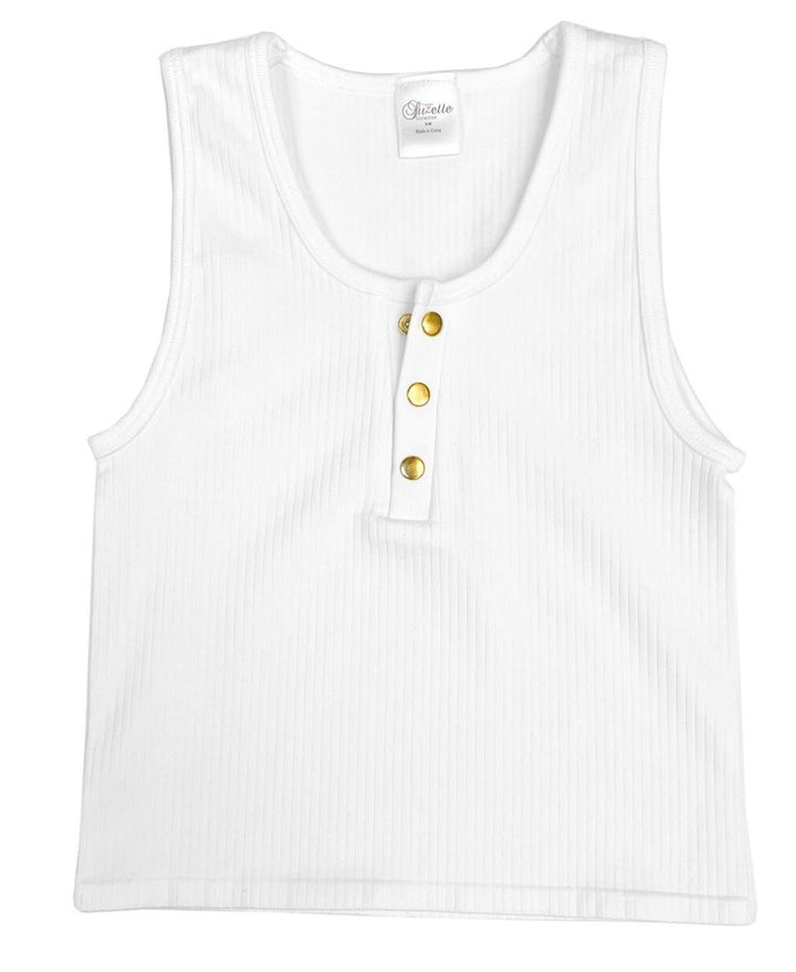 White Ribbed Henley Top - jernijacks