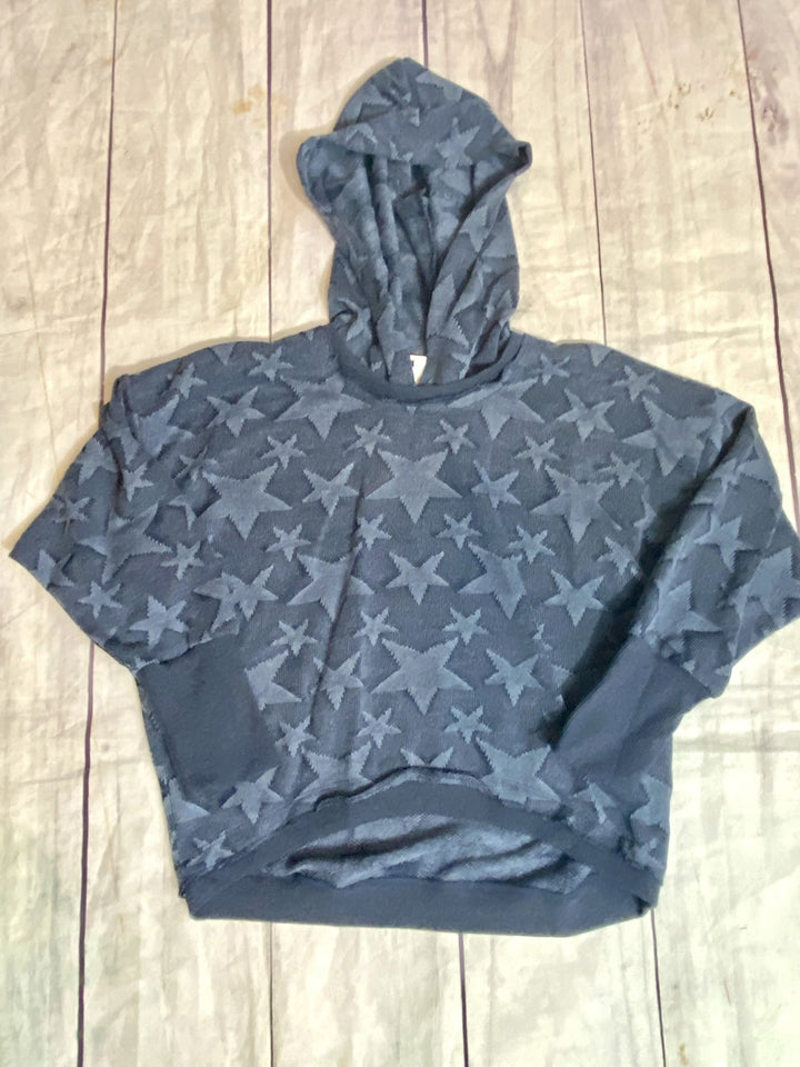 All Over Star Hooded Sweatshirt- Navy - jernijacks