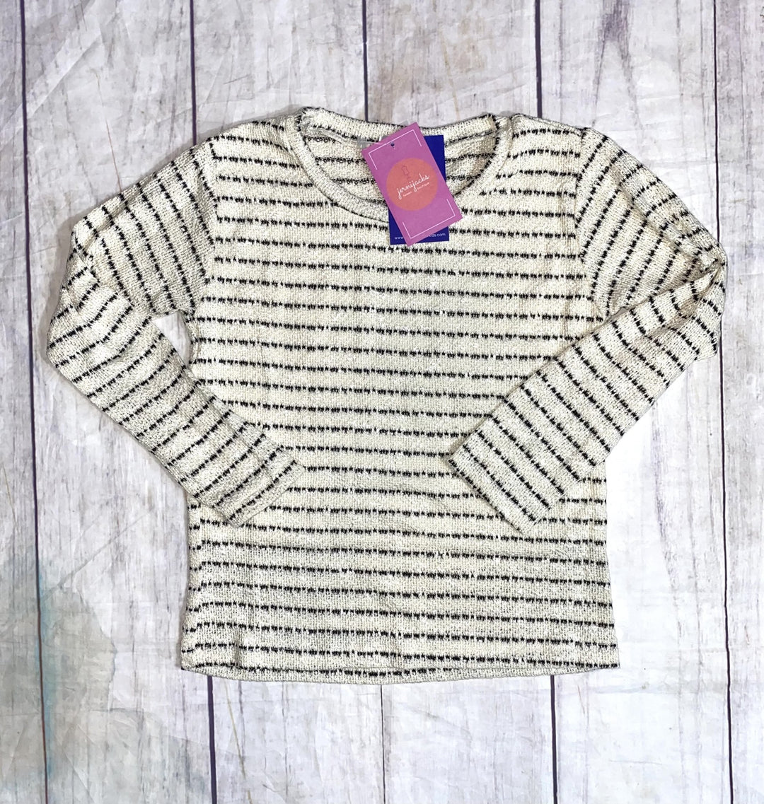 Beige/Black Stripe Knit Sweater - jernijacks
