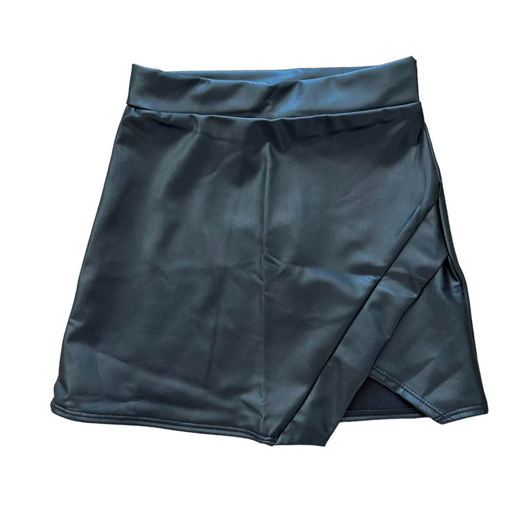 Black Leather Envelope Skirt - jernijacks