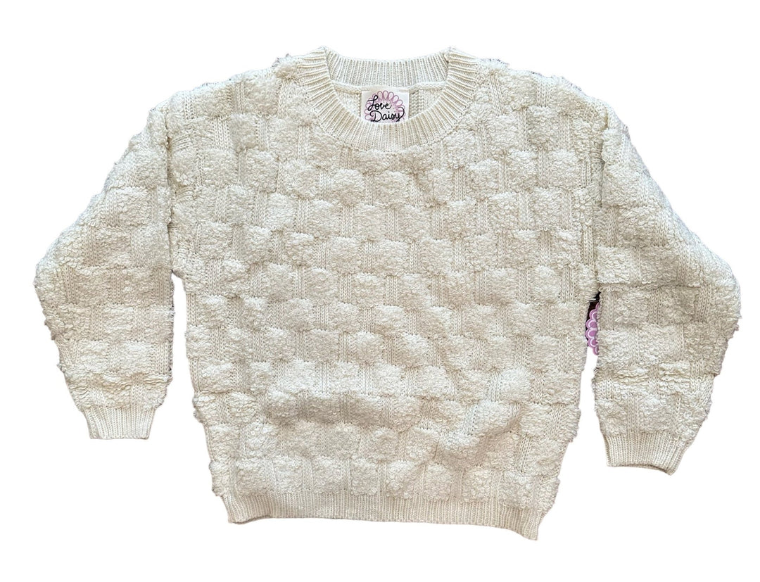 Checkered Texture Sweater-Natural - jernijacks