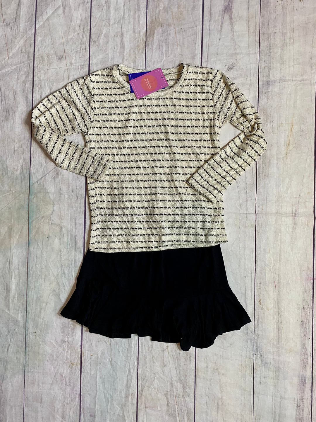 Cream/Black Stripe Knit Sweater