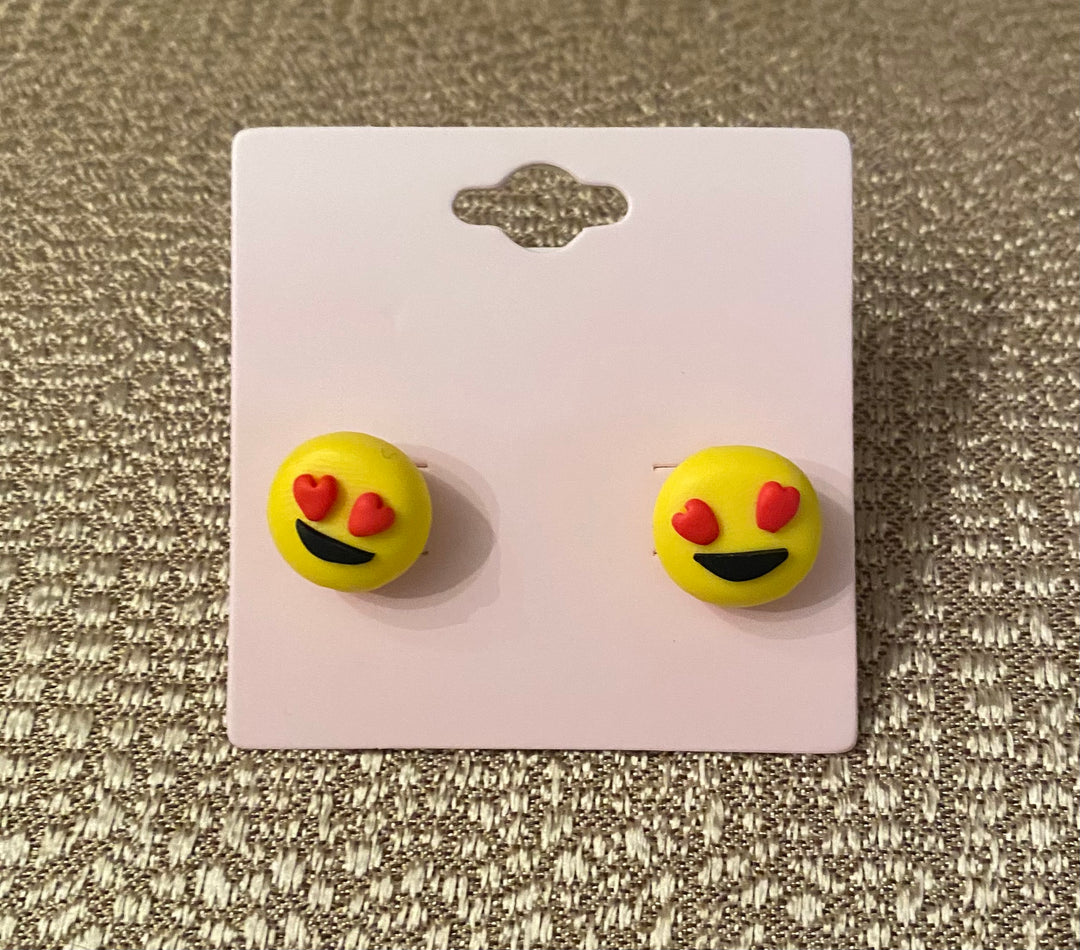 Yellow Smiley Stud Clay Earrings