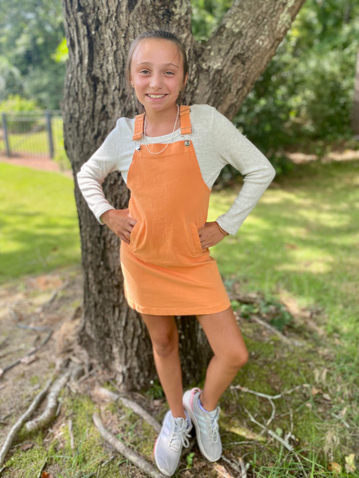 Orange overalls dress outlet