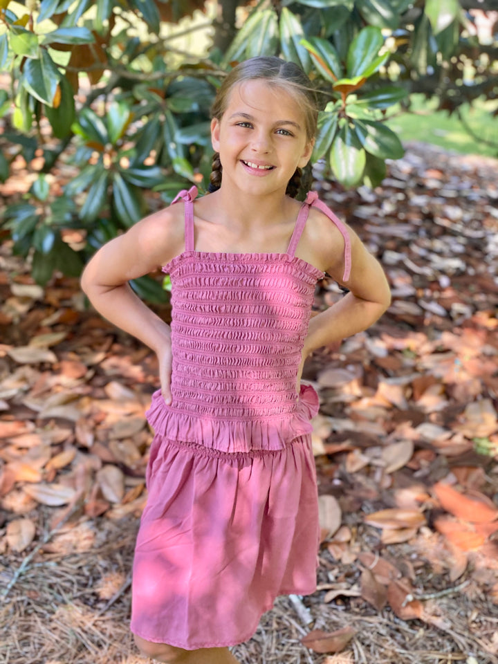 Bella Dahl Tie Shoulder Smocked Top