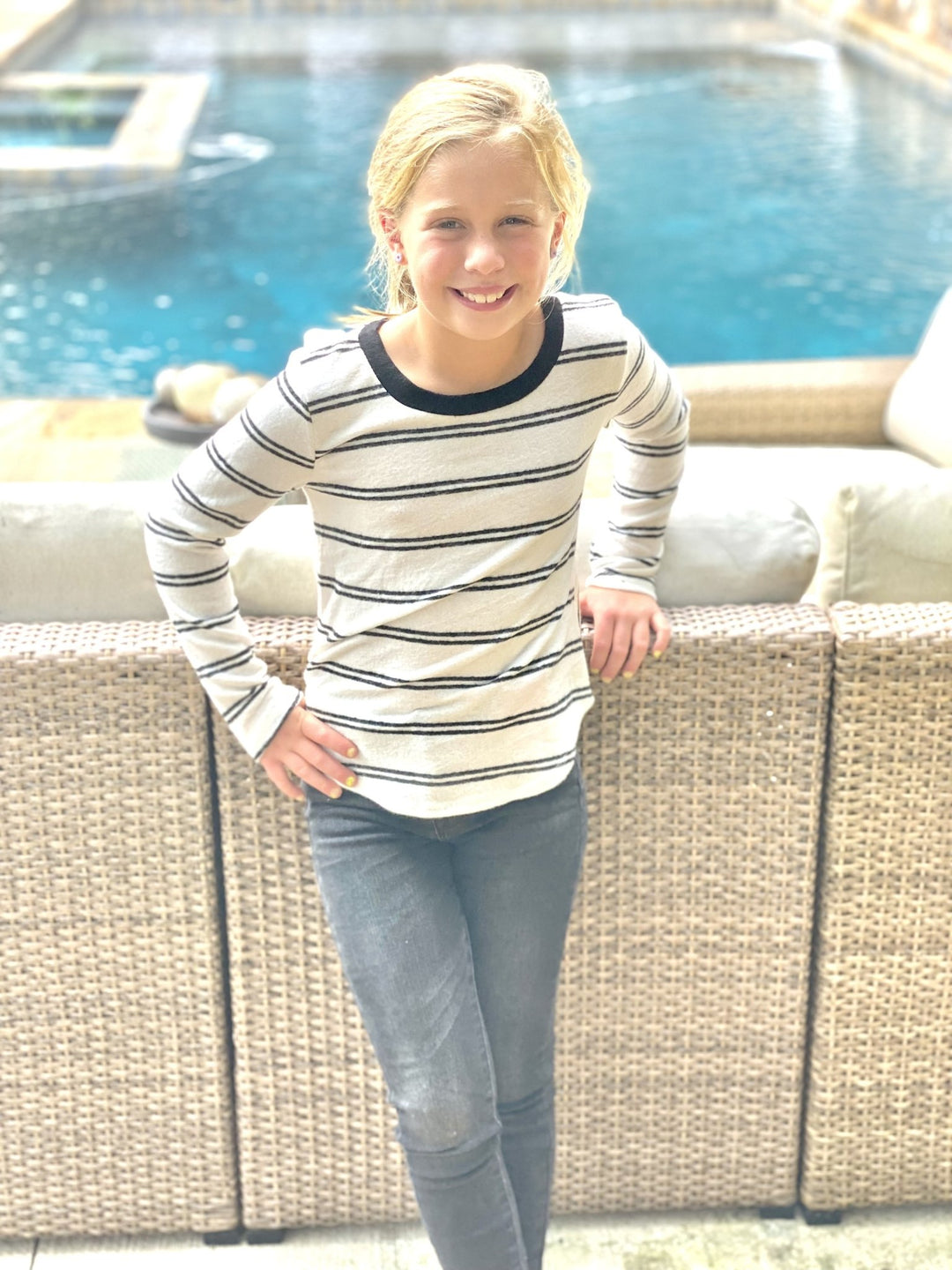 Long Sleeve Crew Neck Striped Shirt - jernijacks
