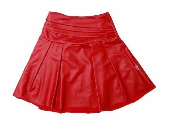 Red Pleather Layered Skirt - jernijacks