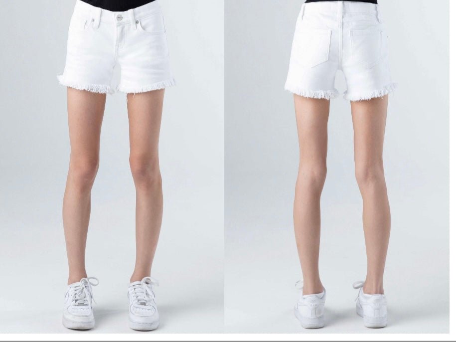 White Fray Jeans Shorts - jernijacks